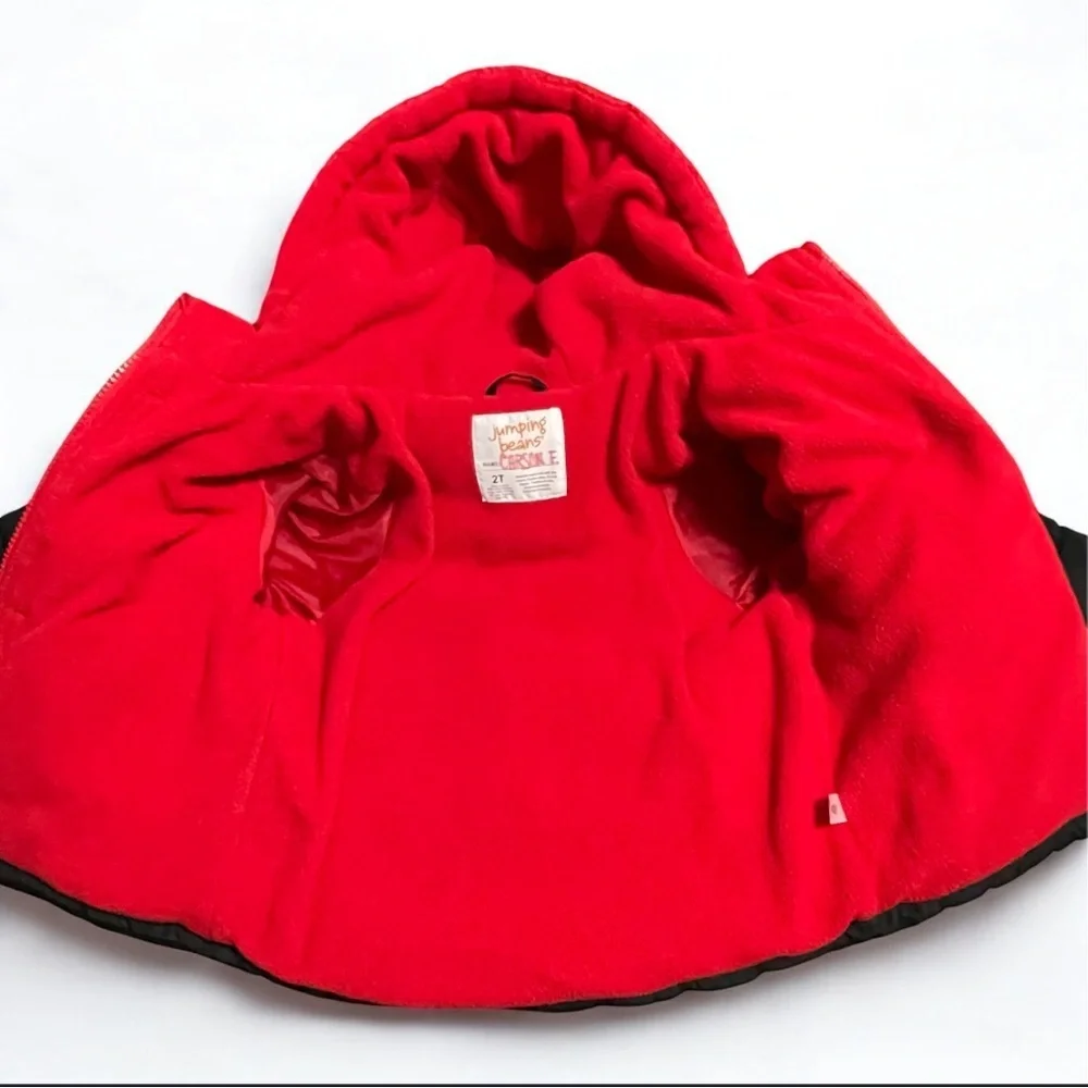 Jumping Beans Vibrant Red and Black Hooded Coat